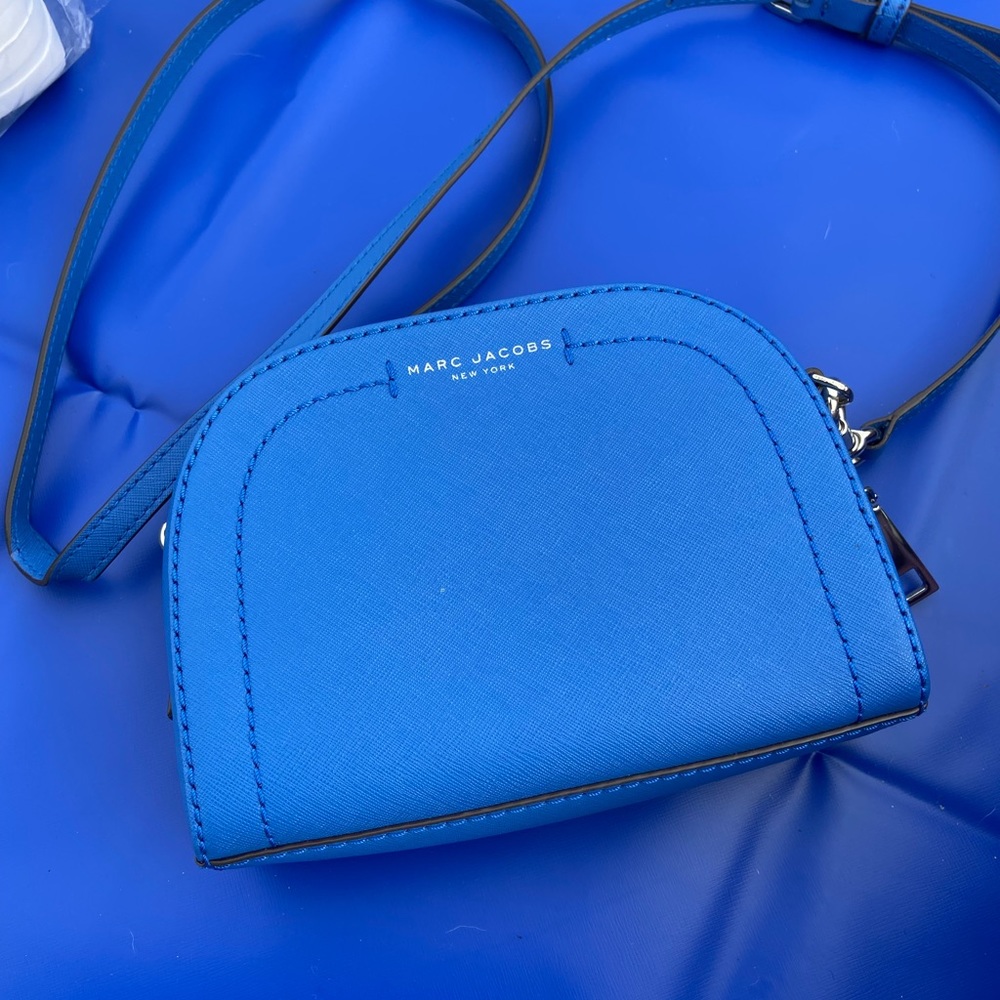 Marc Jacobs Playback Leather Crossbody Bag In Sapphire Brand New
